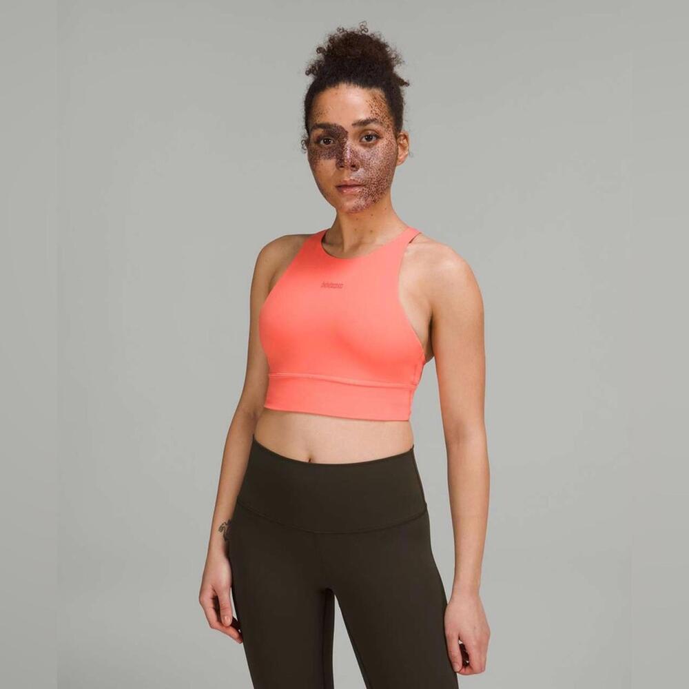 Lululemon Energy High-Neck Longline Bra - Raspberry Cream - 4